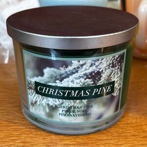 Avon Christmas Pine 3 Wick Candle new in box